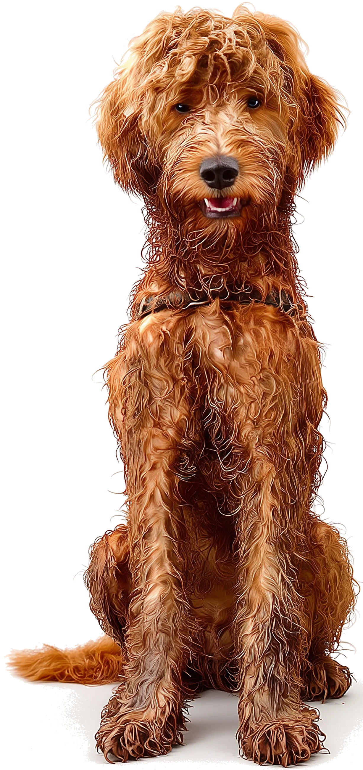 Dex before — soaking wet from the park